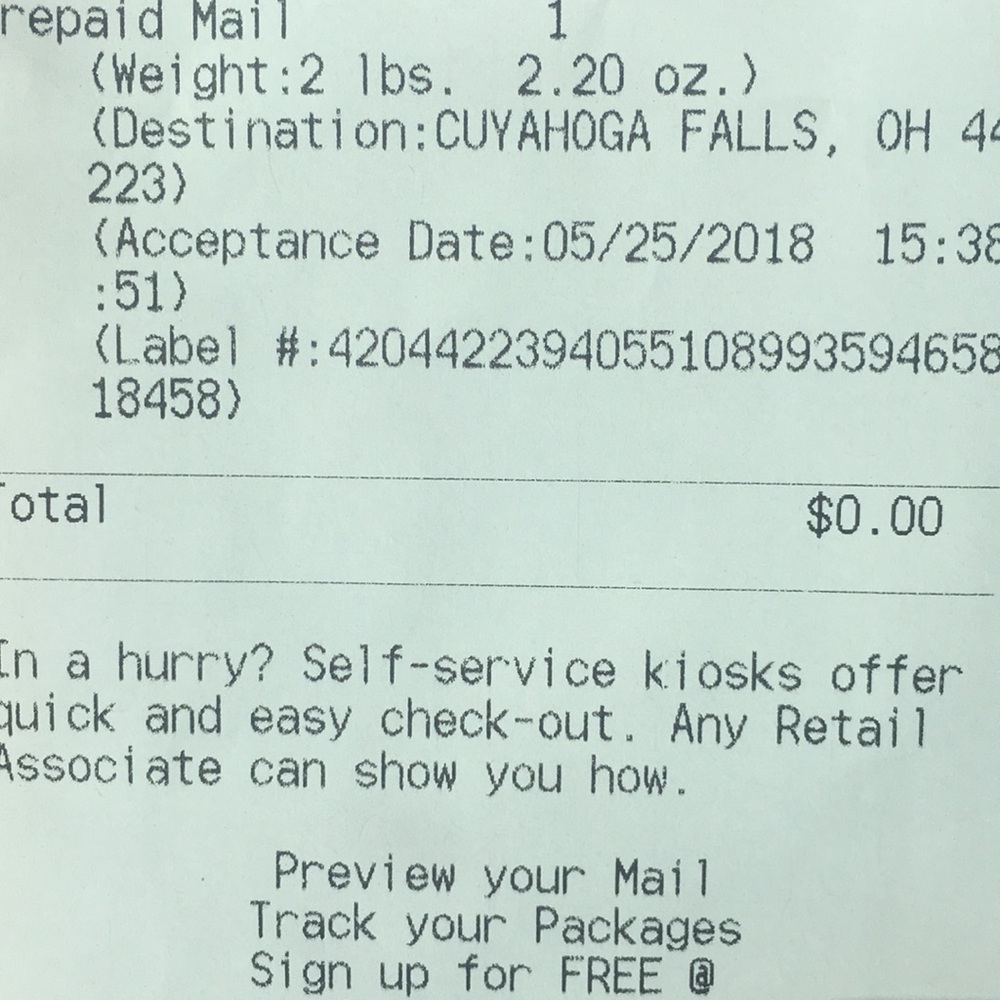 Shipping Receipt for my Posh Pal ❤️